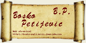 Boško Petijević vizit kartica